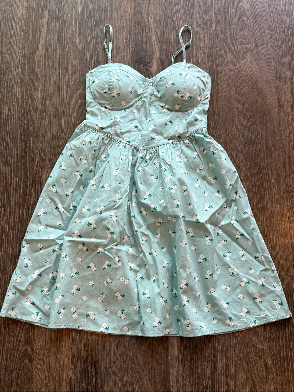 No Boundaries Mint Green Floral Spaghetti-Strap Sundress